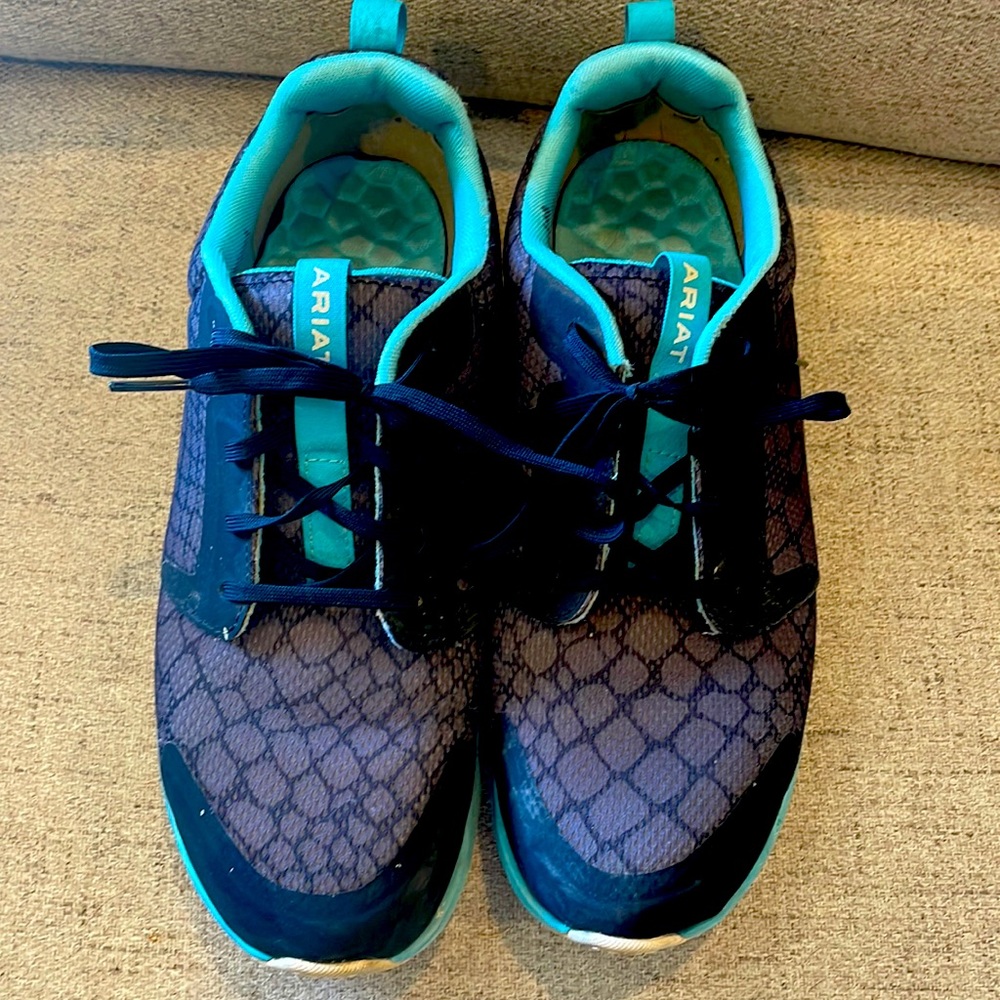 ARIAT black & turquoise Western athletic shoes